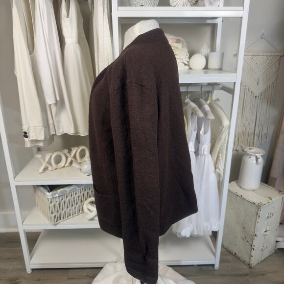 Women’s, men’s, unisex brown button up cardigan sweater #3290 - Picture 3 of 5